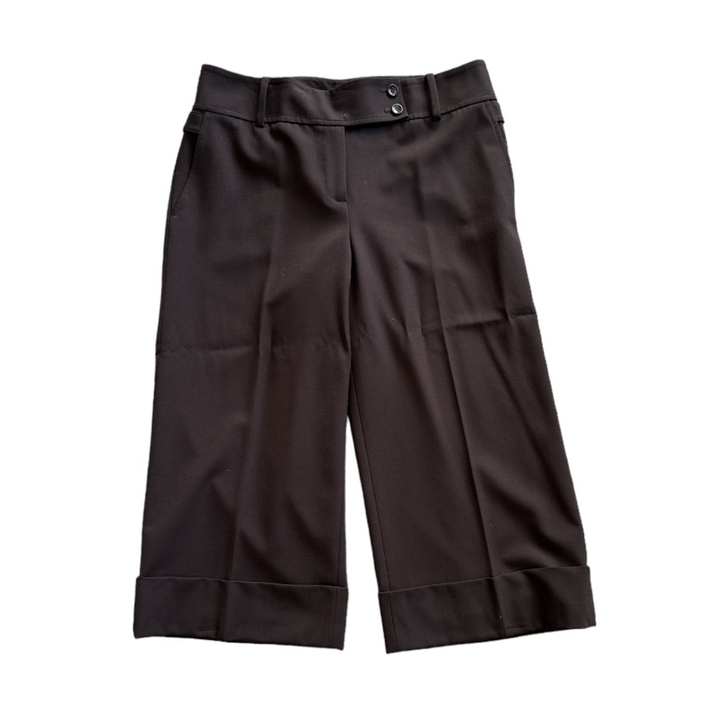 Ann Taylor Brown Wide Leg Cropped Trouser